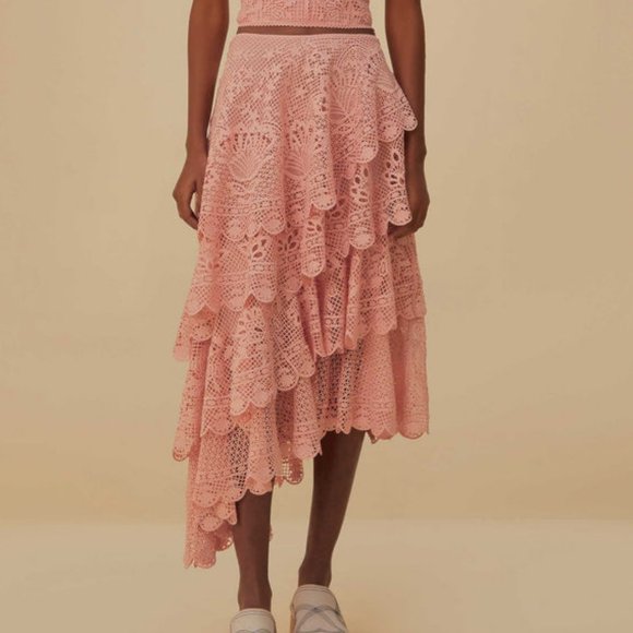 Farm Rio Guipure Layered Maxi Skirt - Picture 1 of 4